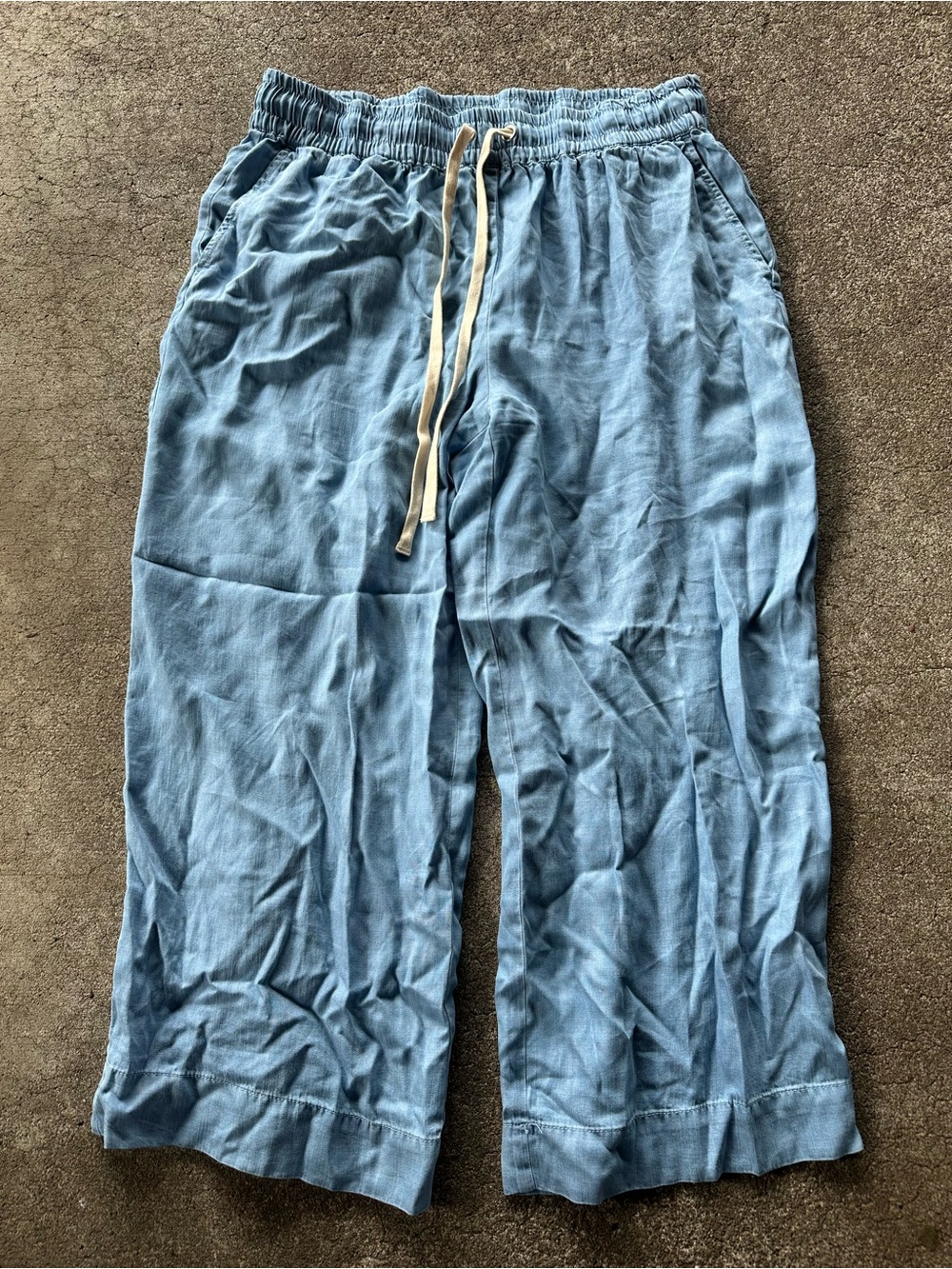 Eliane Rose Blue Pull In Drawstring Wide Leg Pants